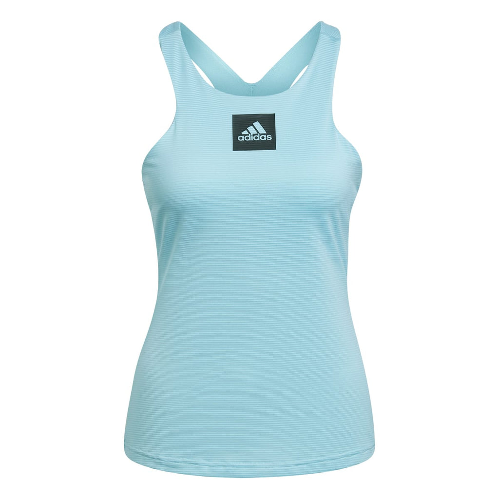 adidas Women's Primeblue Heat.Rdy Tennis Y-Tank Top (Blue/Black)