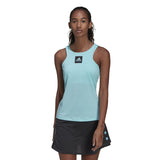 adidas Women's Primeblue Heat.Rdy Tennis Y-Tank Top (Blue/Black)