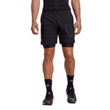 adidas Men's US Series Two-In-One 7-inch Shorts (Black)