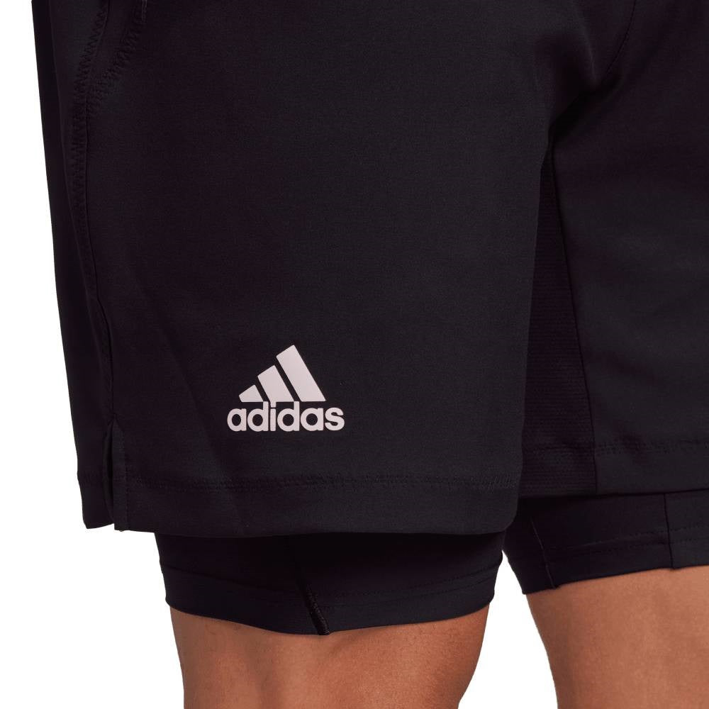 adidas Men's US Series Two-In-One 7-inch Shorts (Black)