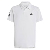 adidas Boy's 3 Stripe Club Polo (White)