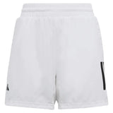 adidas Boy's 3 Stripe Club Shorts (White)