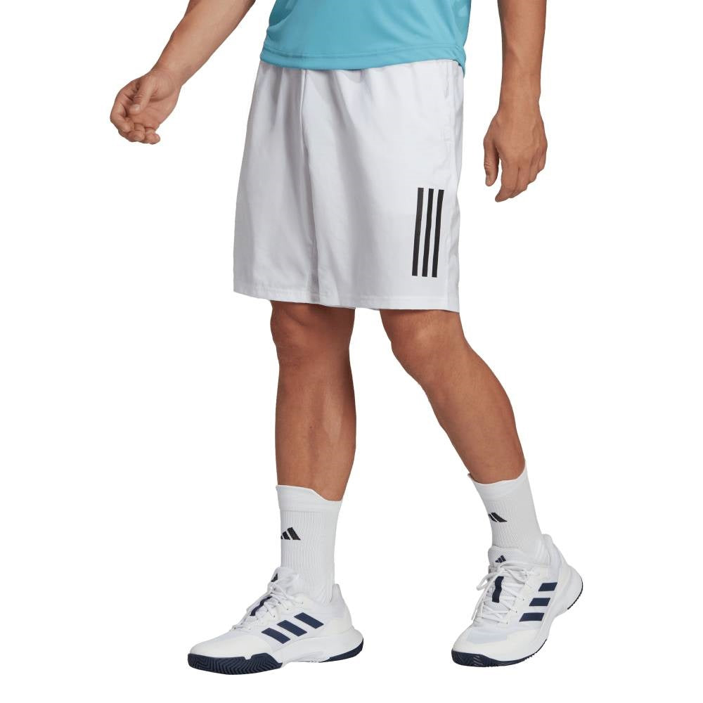 adidas Men's Club 3 Stripe 9-inch Short (White)