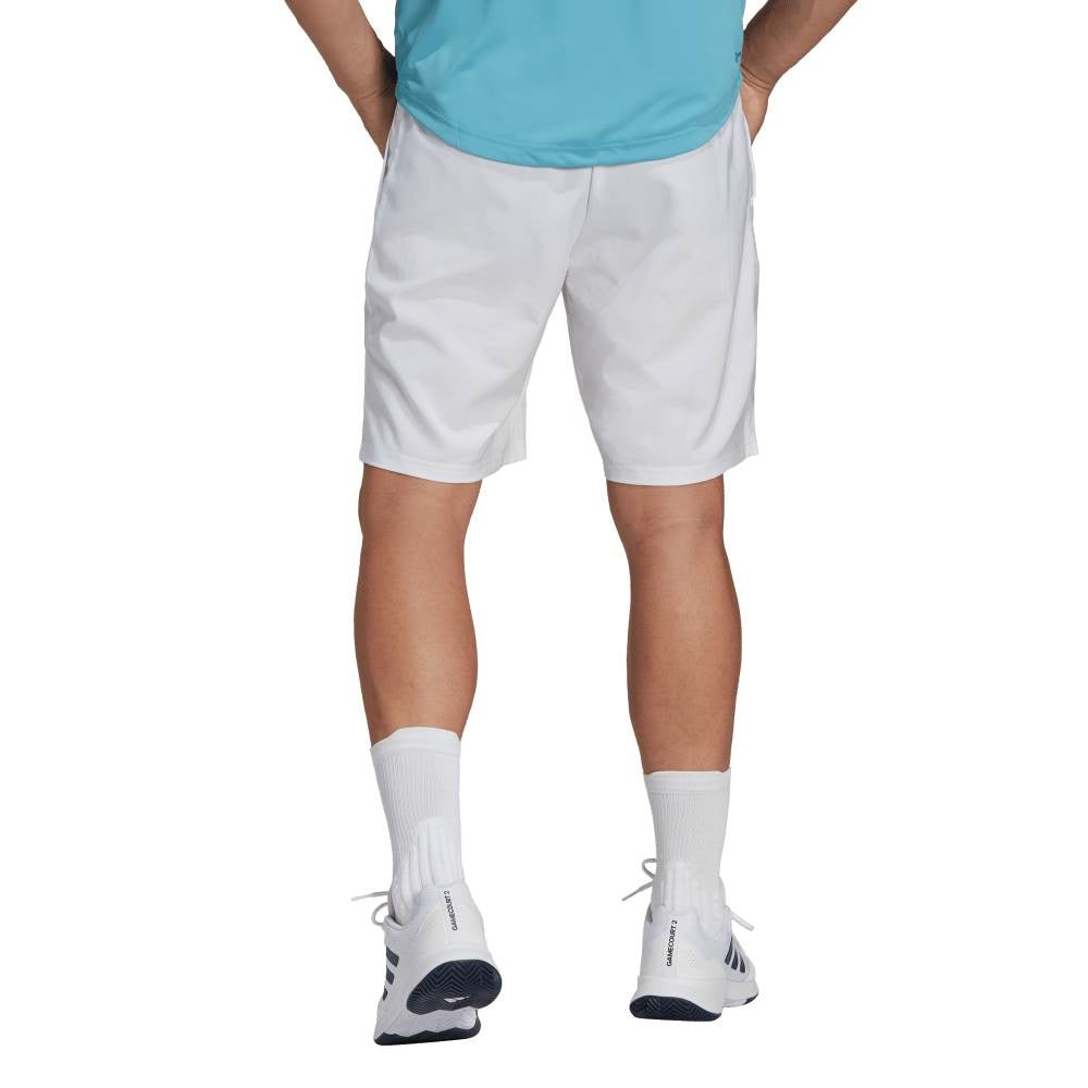 adidas Men's Club 3 Stripe 9-inch Short  (White)