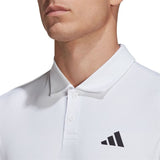 adidas Men's 3 Stripe Club Polo (White) - RacquetGuys.ca