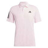 adidas Men's 3 Stripe Club Polo (Pink)