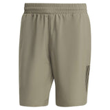 adidas Men's 3 Stripe 7-inch Club Shorts (Khaki) - RacquetGuys.ca