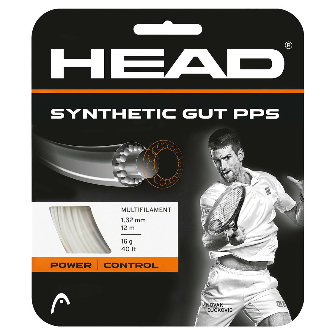Head Synthetic Gut 16/1.30 Tennis String Reel (Black)