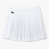 Lacoste Women's Built-In Shorty Pleated Skirt (White/Green)