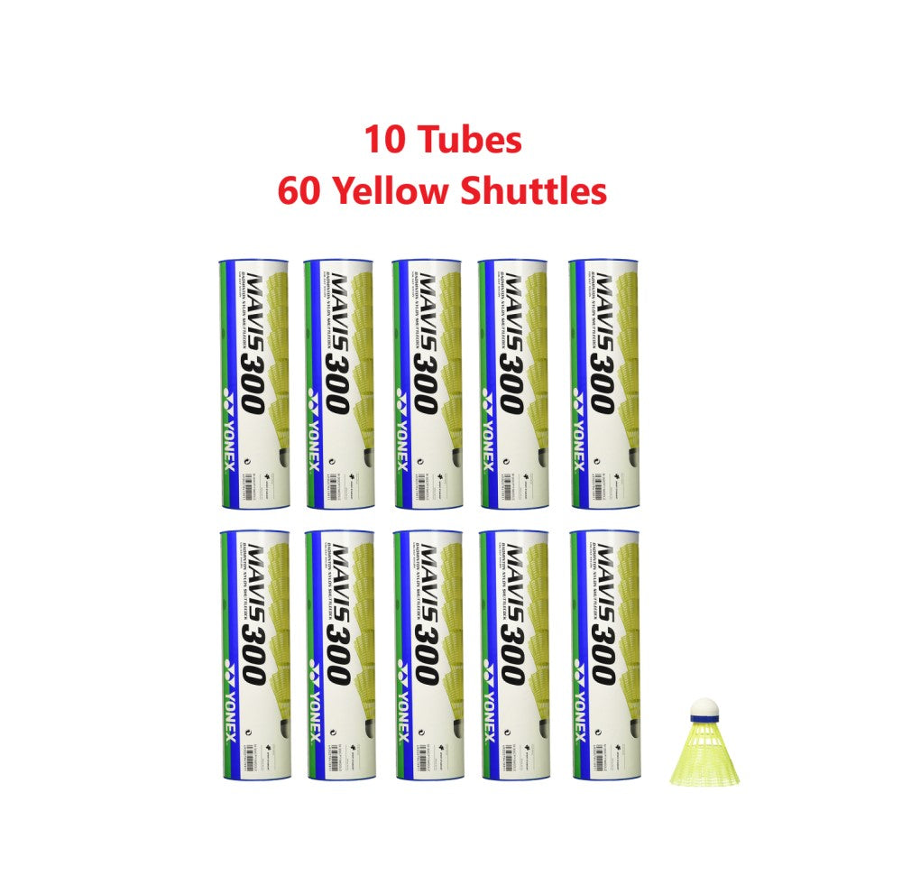 Yonex Mavis 300 Nylon Badminton Shuttlecocks 10 Pack (Yellow) RacquetGuys