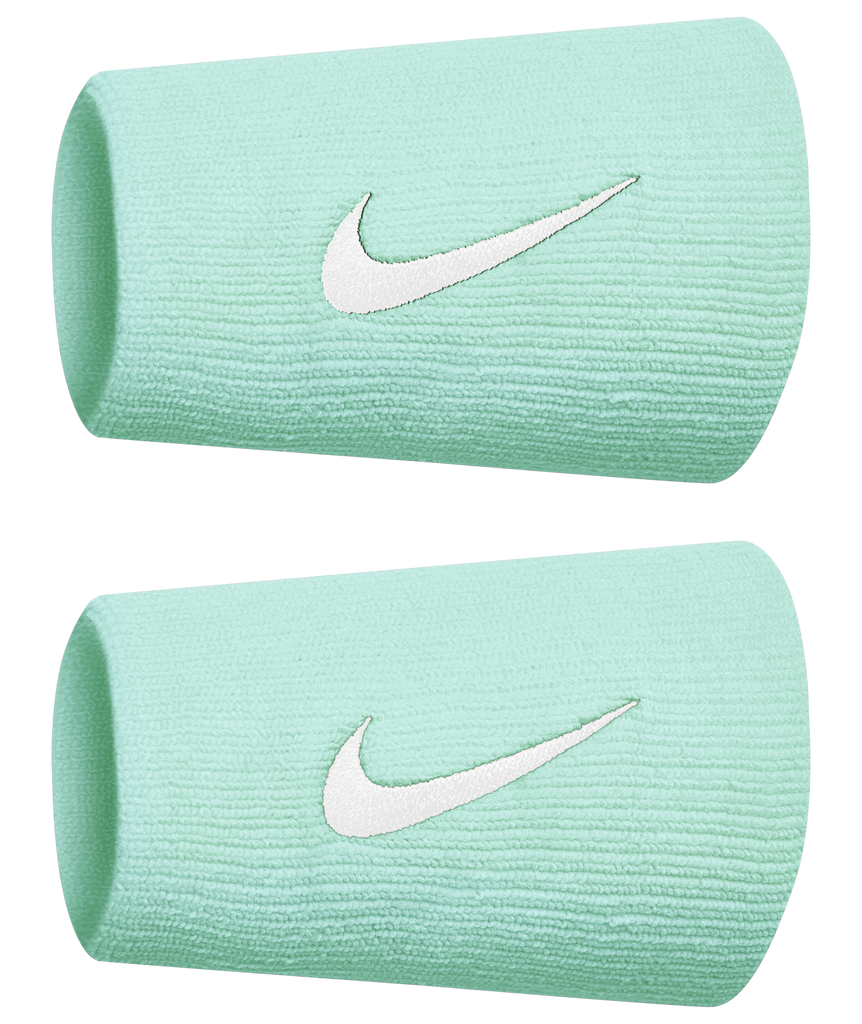 Nike Tennis Premier Doublewide Wristband (Green/White) - RacquetGuys.ca