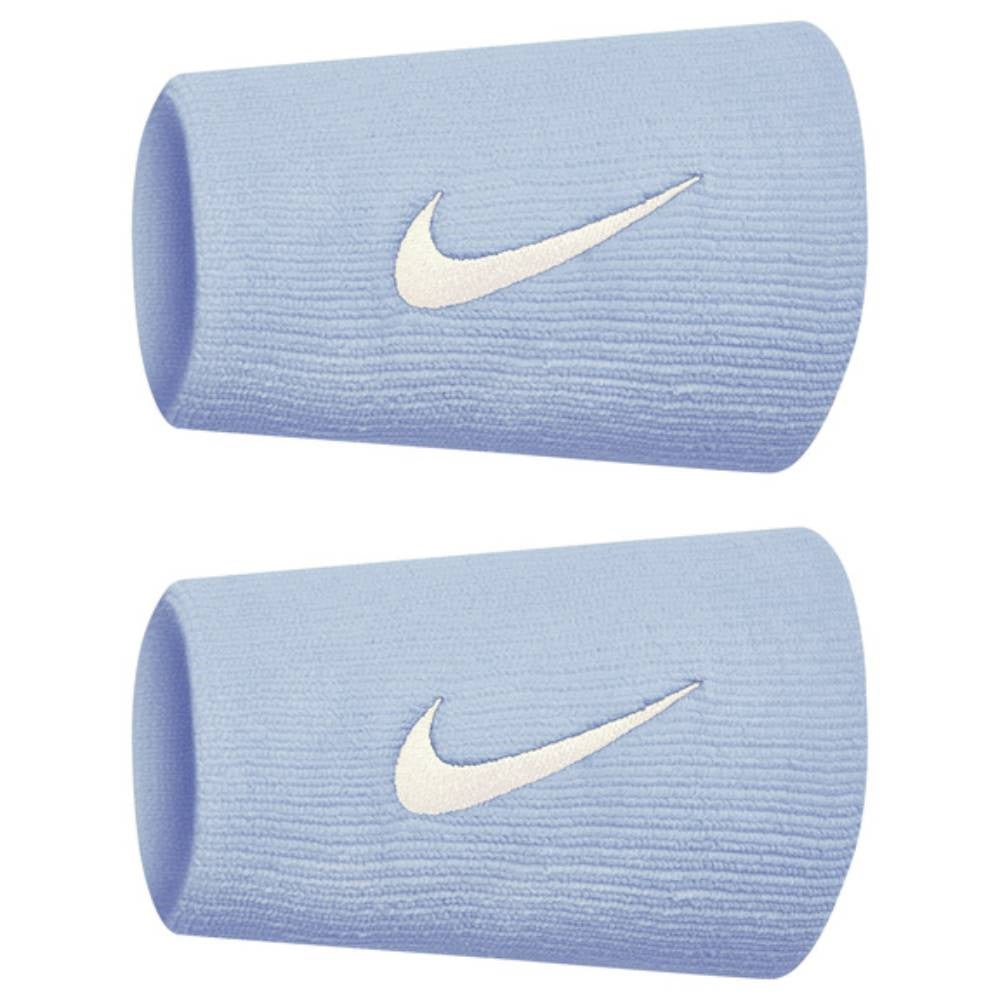 Nike Tennis Premier Doublewide Wristband (Blue/White) - RacquetGuys.ca