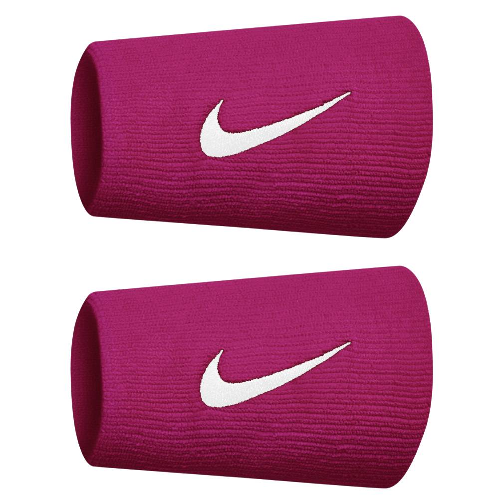 Nike Tennis Premier Doublewide Wristband (Pink/White) - RacquetGuys.ca