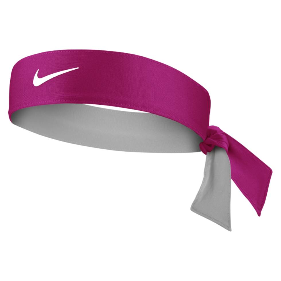 Nike Tennis Premier Tie Headband (Fire Berry/White) - RacquetGuys.ca