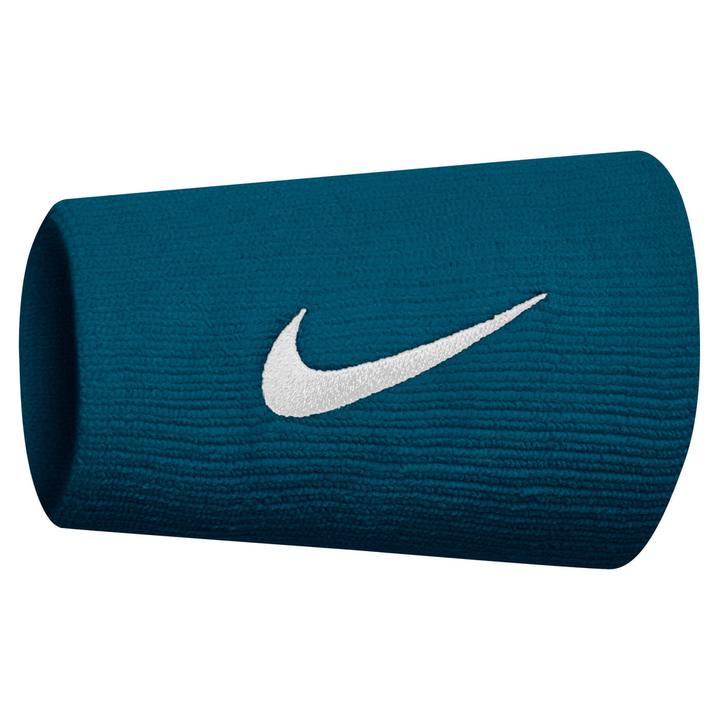 Nike Tennis Premier Doublewide Wristband (Green Abyss/White) - RacquetGuys.ca