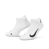 Nike Court Multiplier Cushioned Low Socks (White/Black) - RacquetGuys.ca