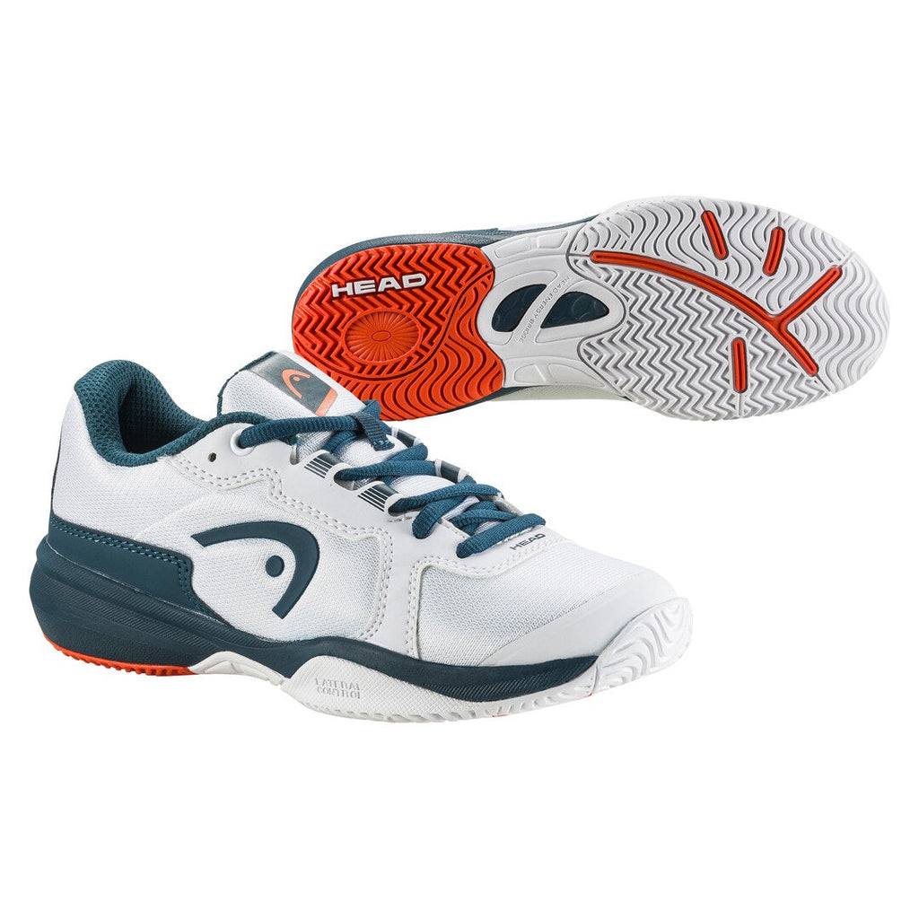Head Sprint 3.5 Junior Tennis Shoe (White/Orange) | RacquetGuys