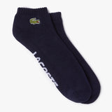 Lacoste Unisex Stretch Cotton Low-Cut Socks (Navy Blue/White)