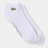 Lacoste Unisex Stretch Cotton Low-Cut Socks (White/Silver)