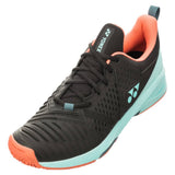 Yonex Power Cushion Sonicage 3 Clay Men's Tennis Shoe (Black/Sky Blue) - RacquetGuys.ca