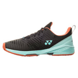 Yonex Power Cushion Sonicage 3 Clay Men's Tennis Shoe (Black/Sky Blue) - RacquetGuys.ca