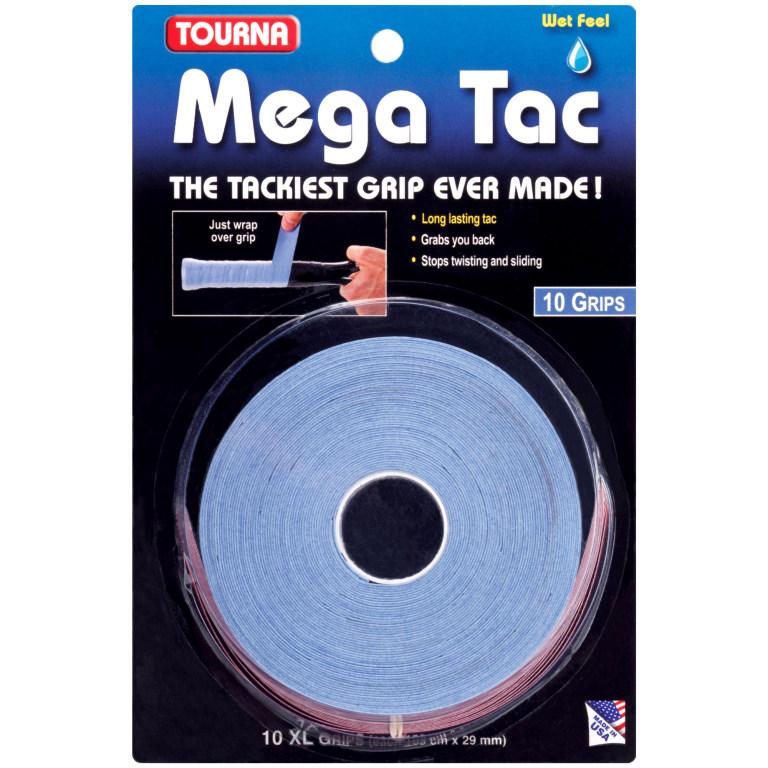 Tourna Mega Tac Overgrip 10 Pack (Blue) - RacquetGuys