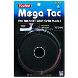 Tourna Mega Tac Overgrip 10 Pack (Black) - RacquetGuys