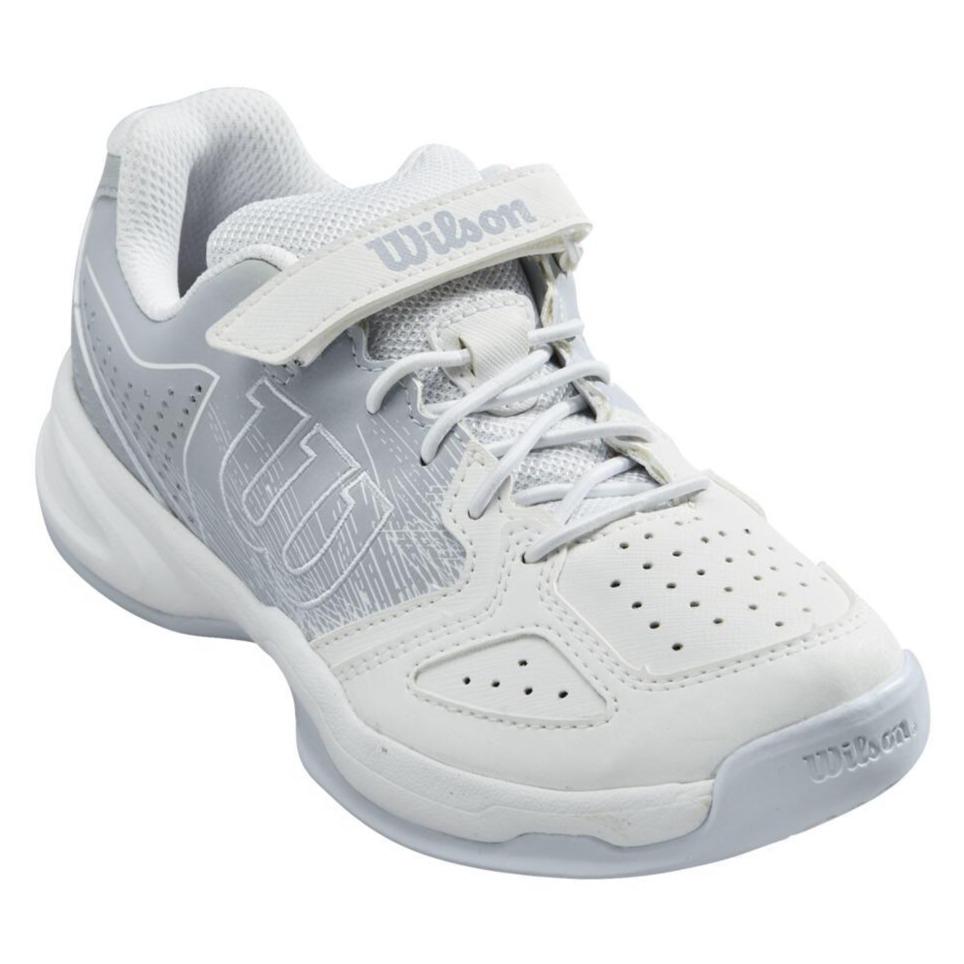 Wilson Kaos Junior Tennis Shoe (White/Pearl Blue) - RacquetGuys