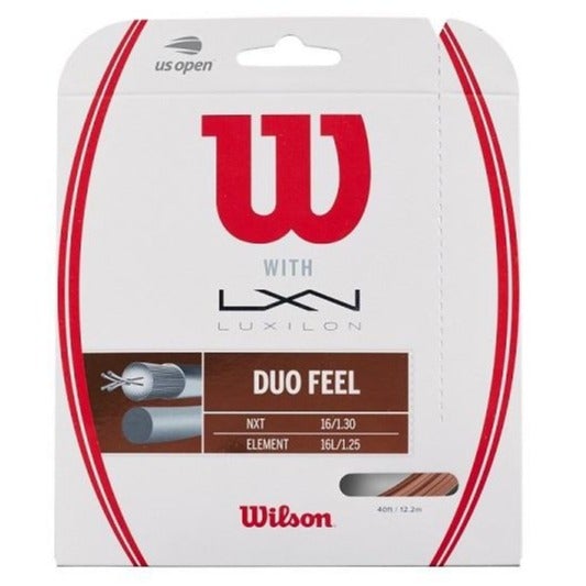 WIlson Duo Feel (Luxilon Element 16L / Wilson NXT 16) Hybrid Tennis String - RacquetGuys.ca