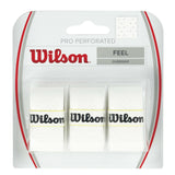 Wilson Pro Perforated Overgrip 3 Pack (White) - RacquetGuys