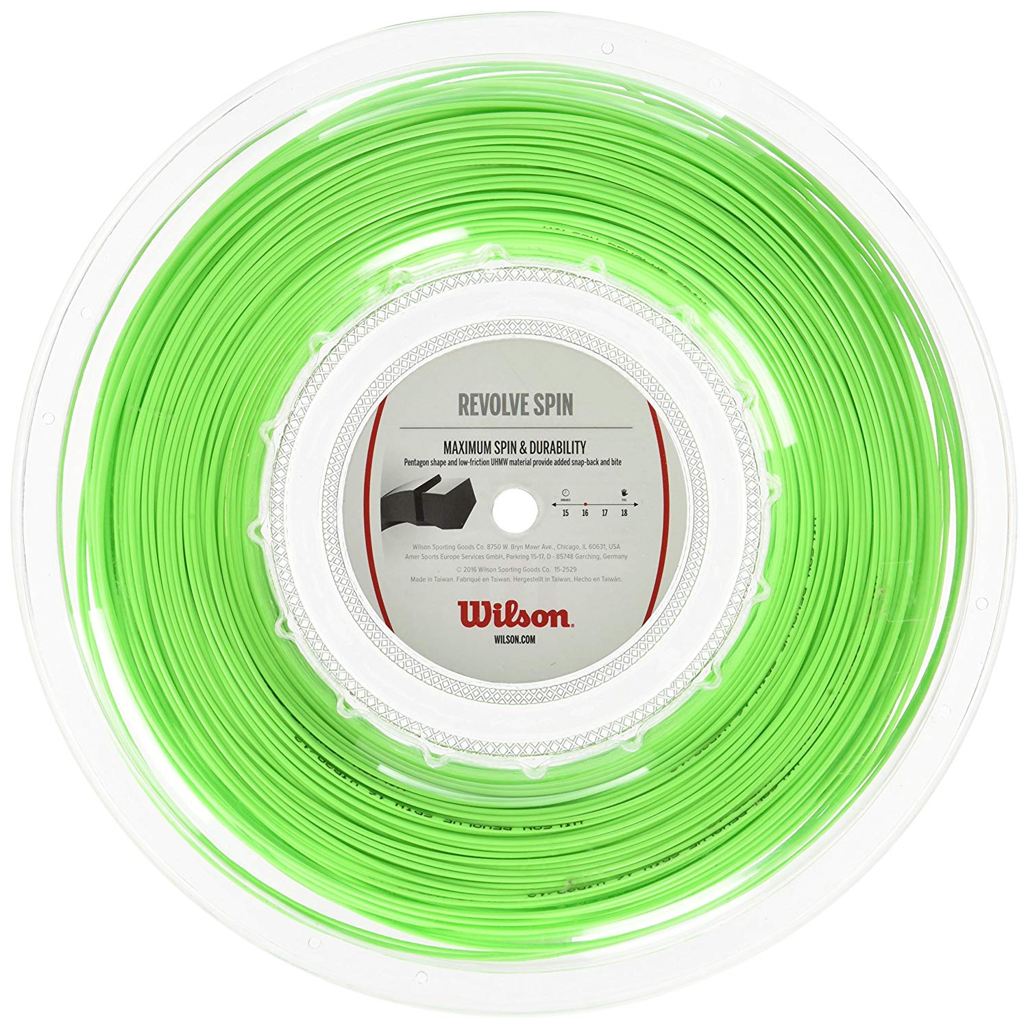 Wilson Sensation 16 Tennis String Reel, Neon Green 