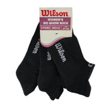 Wilson Women's No Show Socks 3 Pack (Black)