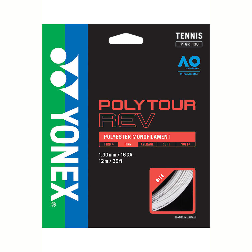 Yonex Poly Tour Rev 16 Tennis String (White) - RacquetGuys.ca