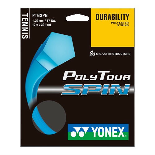 Yonex Poly Tour Spin 17 Tennis String (Blue) - RacquetGuys.ca