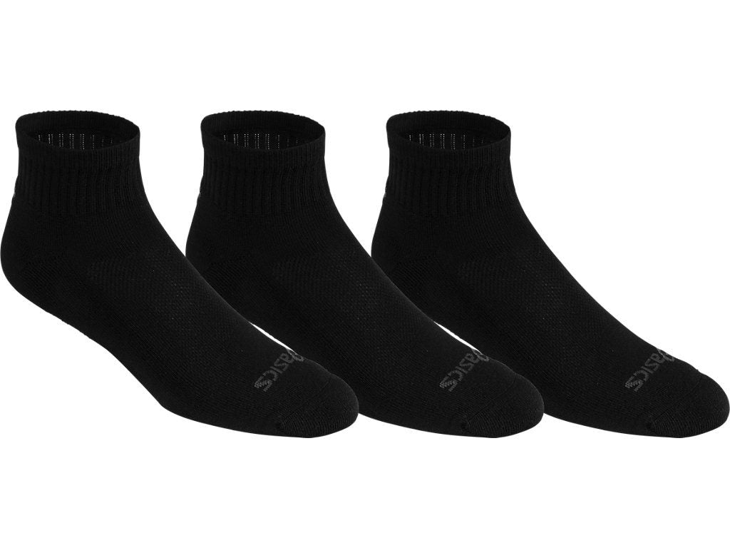 Asics Cushion Quarter Socks (Black) - RacquetGuys