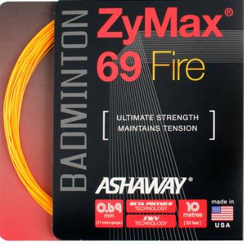 Ashaway ZyMax 69 Fire Badminton String (Orange) - RacquetGuys