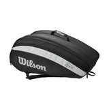 Wilson RF Team 12 Pack Racquet Bag (Black/White) - RacquetGuys