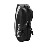 Wilson RF Team 6 Pack Racquet Bag (Black/White) - RacquetGuys