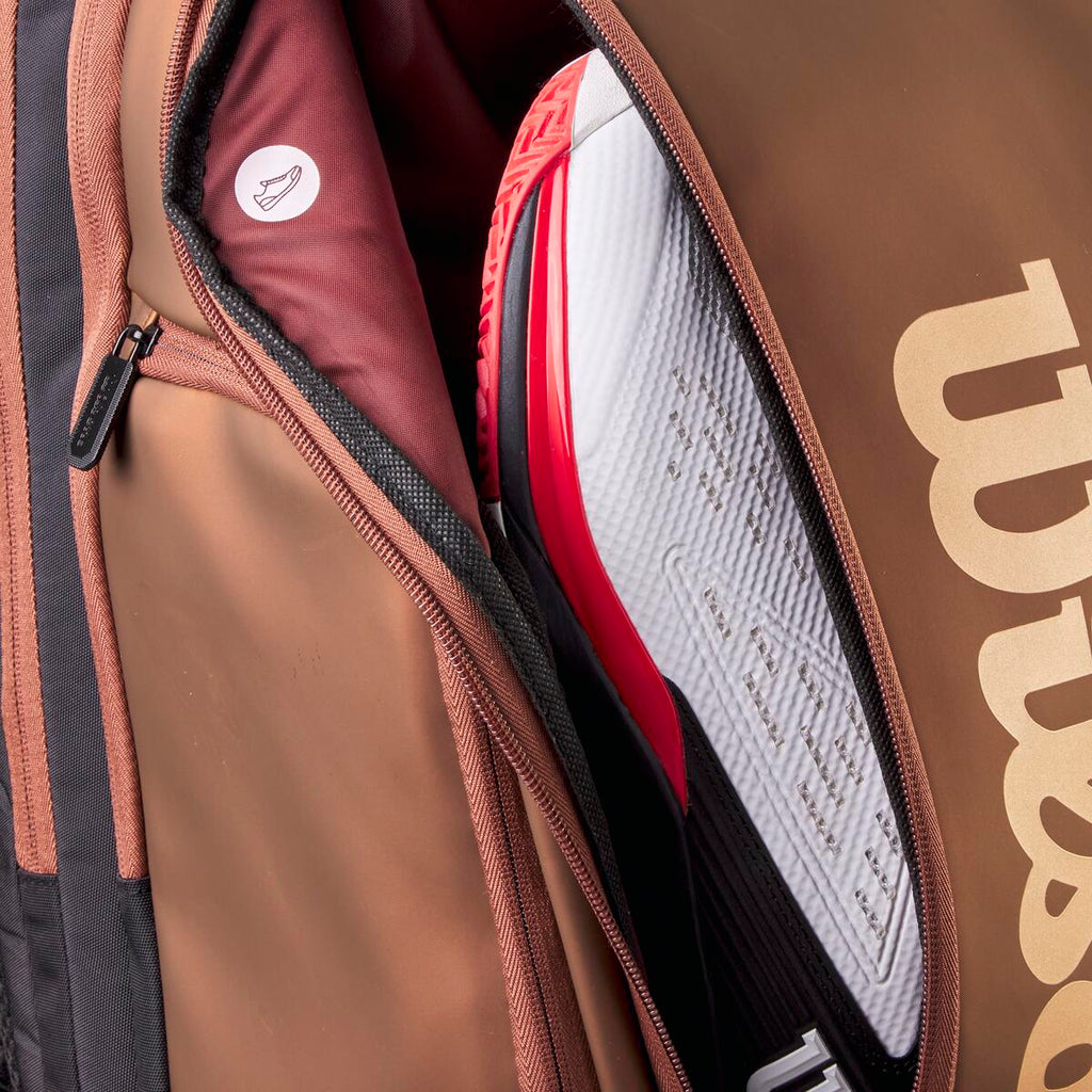 Wilson Pro Staff v14 Super Tour Backpack Racquet Bag (Bronze) - RacquetGuys.ca