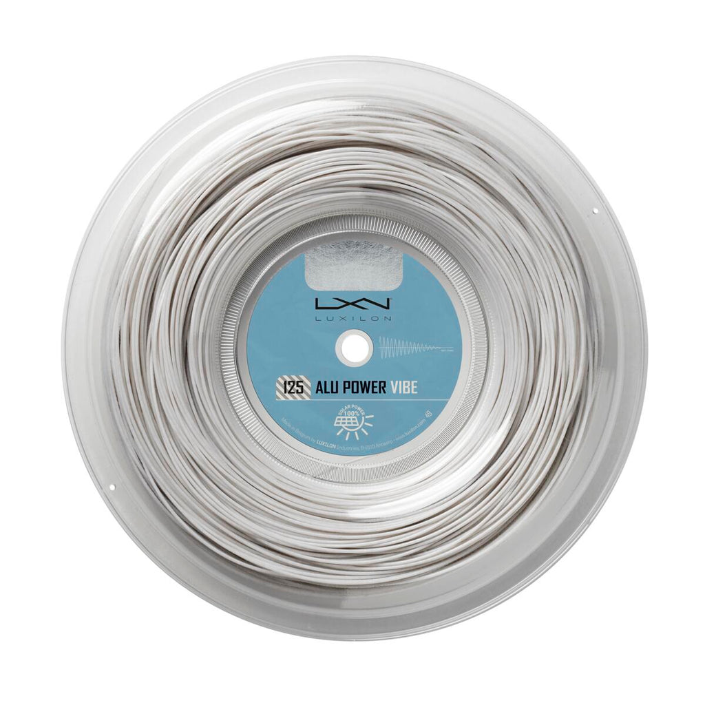 Luxilon ALU Power Vibe  16L/1.25 Tennis String Reel (White/Pearl) - RacquetGuys.ca