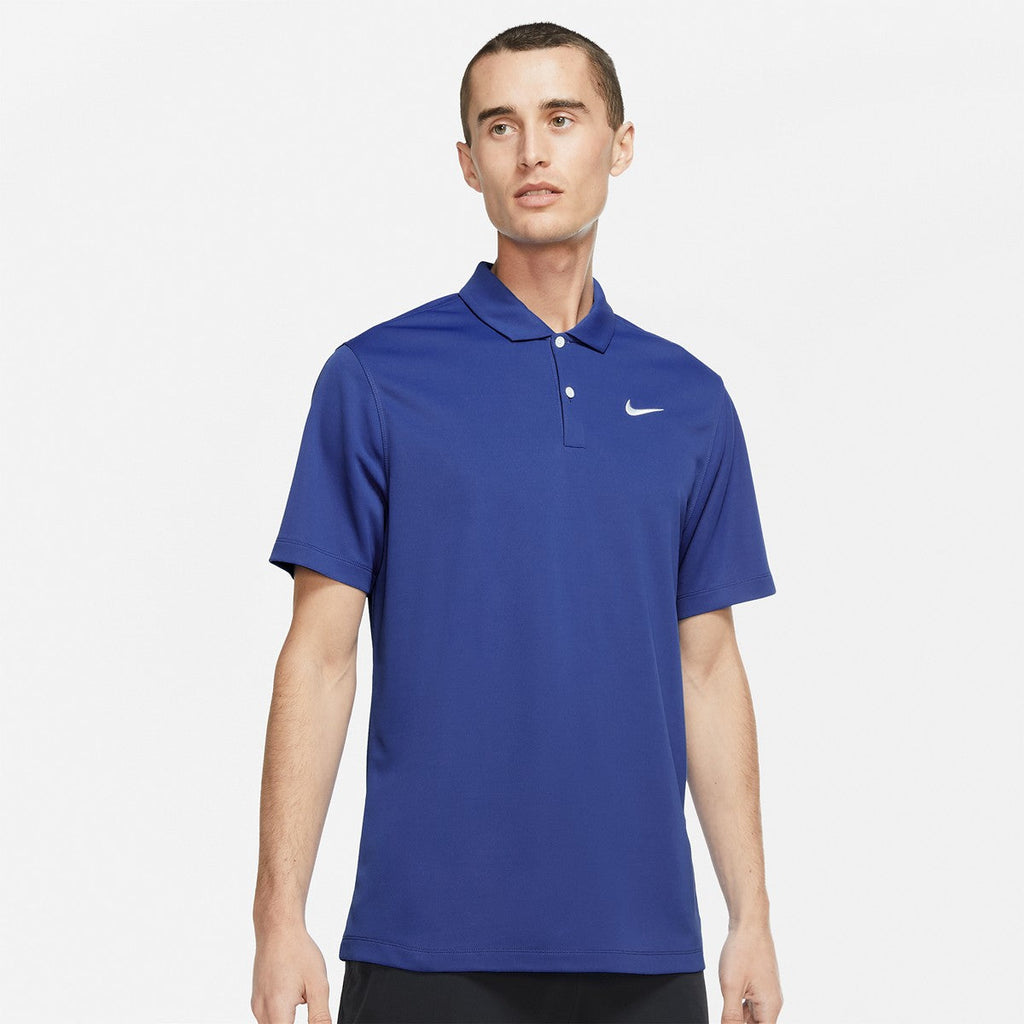 Nike Men's Dri-FIT Victory Polo Solid (Game Royal/White) - RacquetGuys.ca