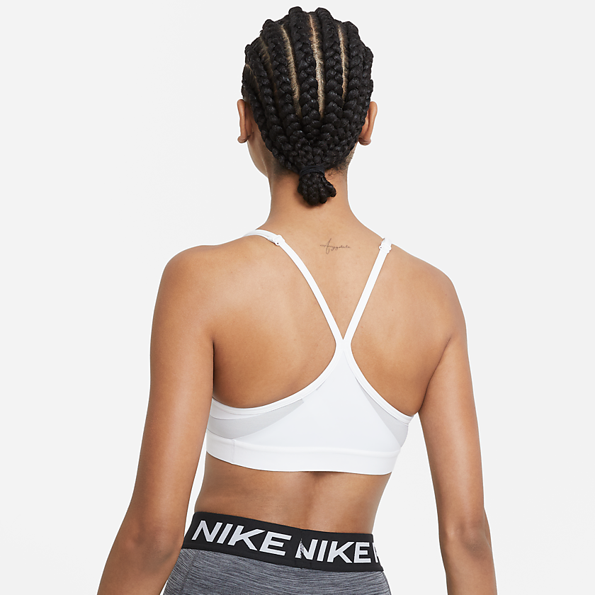 Nike - Women's Dri-Fit Indy Light-Support Padded V-Neck - Sports bra -  Black / Black / Black / White | S