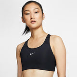 Nike Women's Dri-FIT Swoosh Medium Support 1 Piece Pad Sports Bra (Black/White) - RacquetGuys.ca