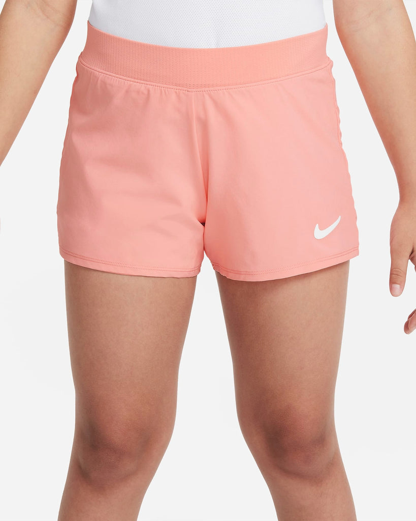 Nike Girls' Dri-FIT Victory Shorts (Bleached Coral/White) - RacquetGuys.ca