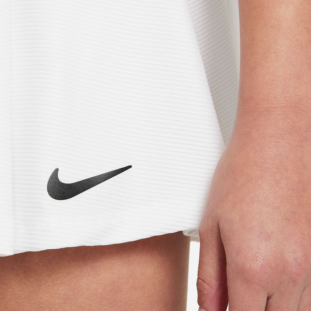 Nike Girls Dri-FIT Victory Flouncy Skirt (White/Black) - RacquetGuys.ca
