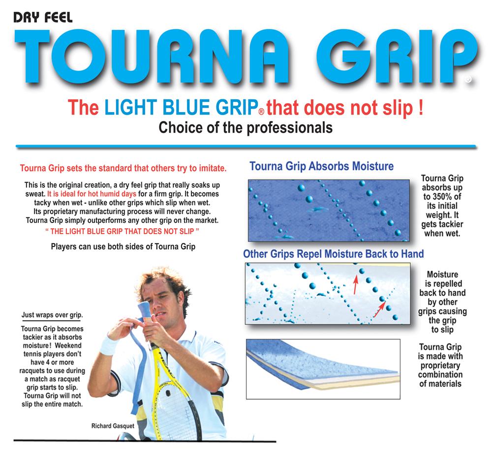 Tourna Grip Original Overgrips XL 10 Pack (Blue)