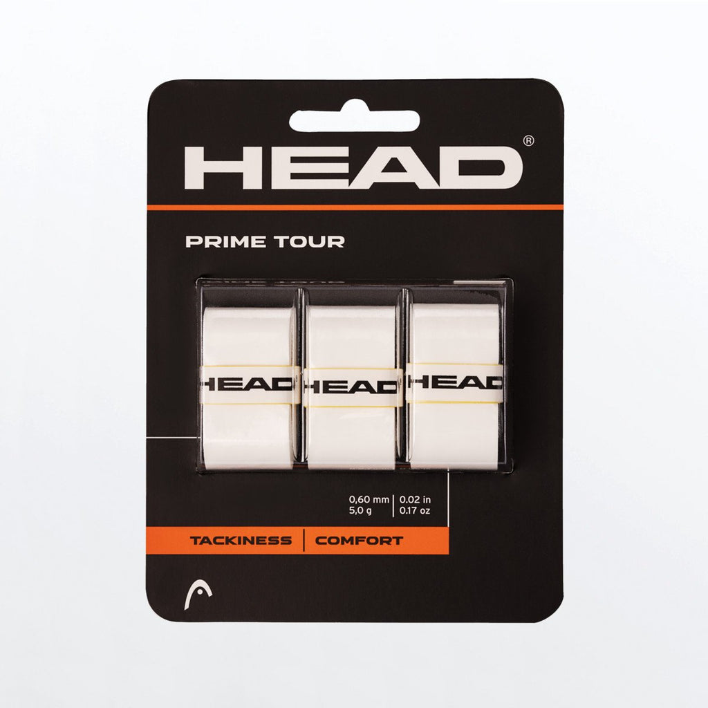 Head Prime Tour Overgrip 3 Pack (White) - RacquetGuys.ca
