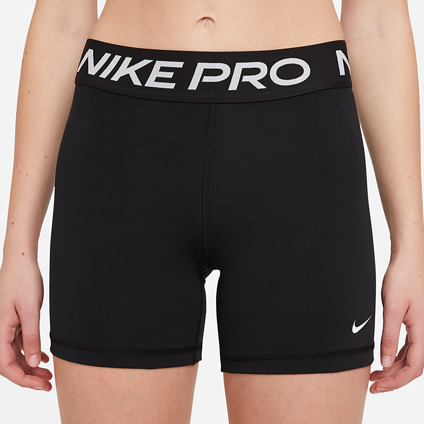 Nike Women's Pro 365 5-Inch Shorts (Black/White) - RacquetGuys.ca