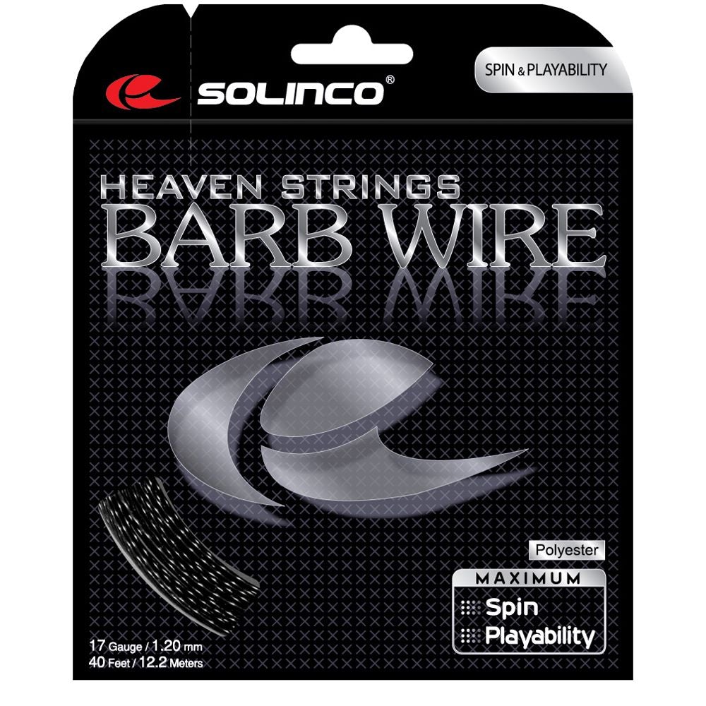 Solinco Barb Wire 17 Tennis String (Black) - RacquetGuys.ca