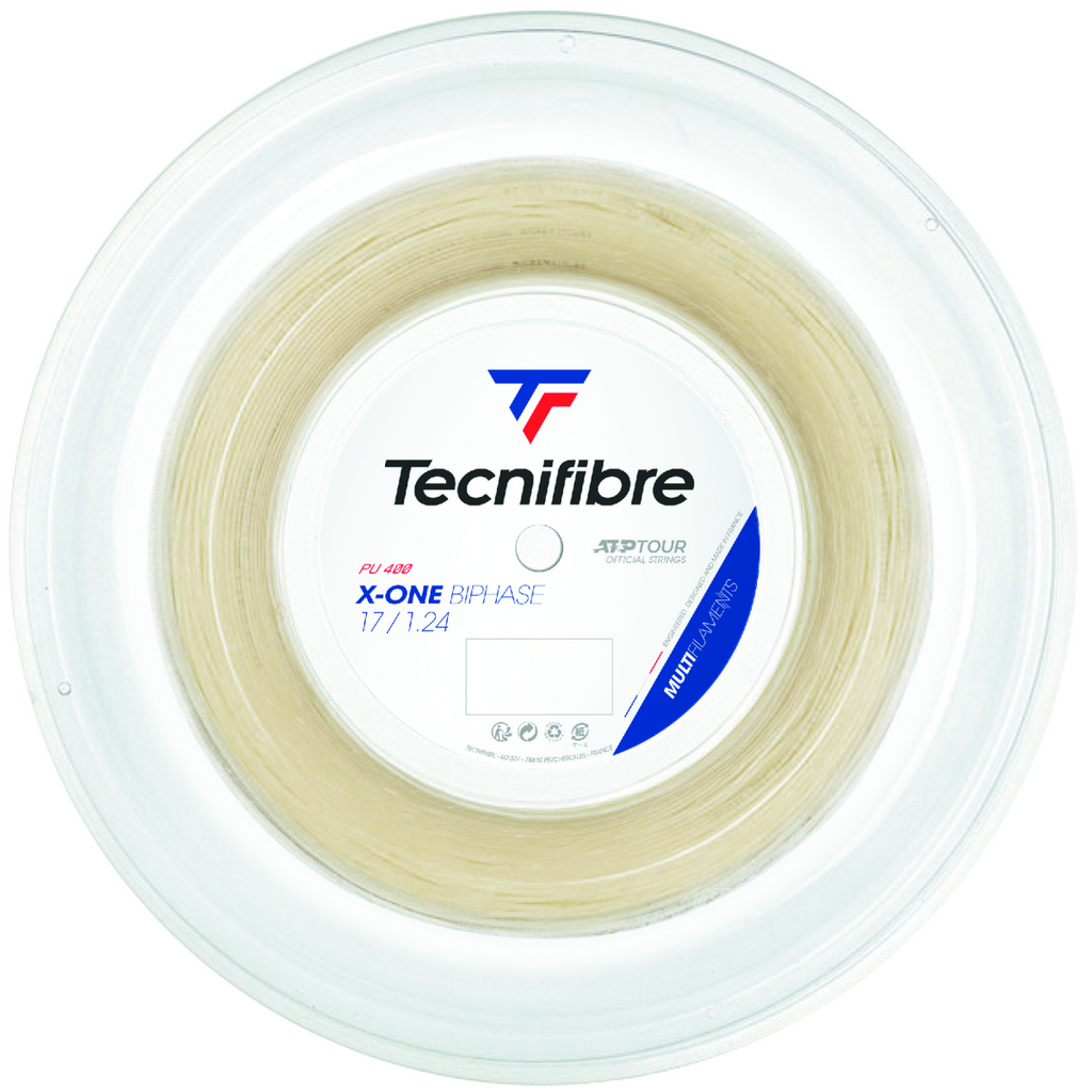 Tecnifibre X-One Biphase 17 Tennis String Reel (Natural) - RacquetGuys.ca